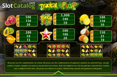 Ecran6. Tropical Fruit (Champion Studio) slot