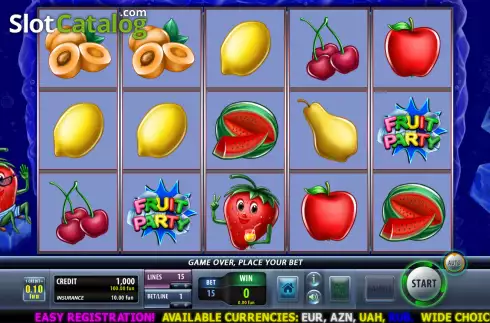 Reel screen. Fruit Party Deluxe slot