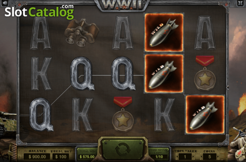 Sticky Wilds Feature. WWII slot