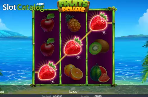 Écran3. Fruits deluxe (Chilli Games) Machine à sous