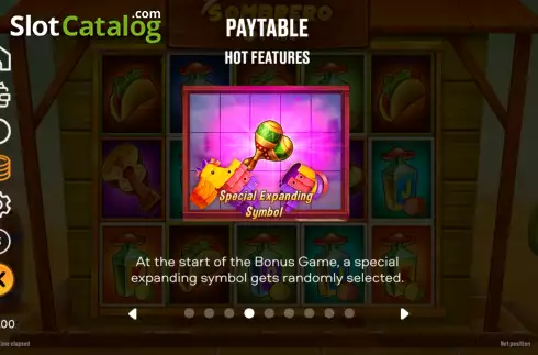 Game Features screen 4. Sombrero Spin slot