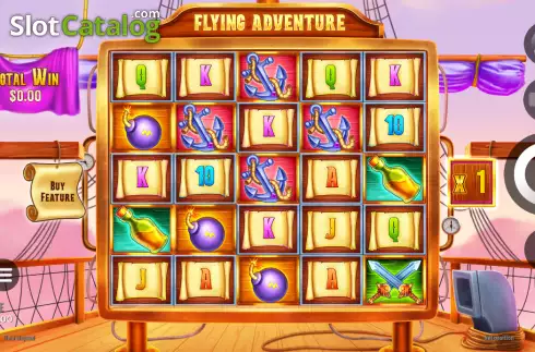 Reels screen. Flying Adventure slot