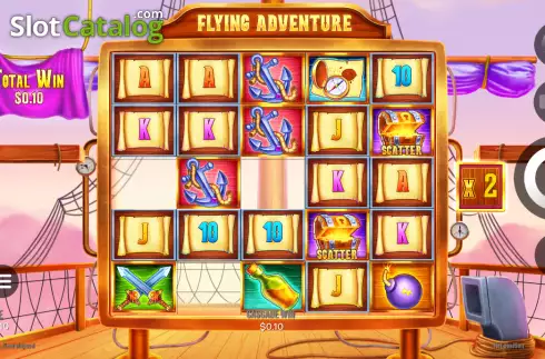 Win screen. Flying Adventure slot