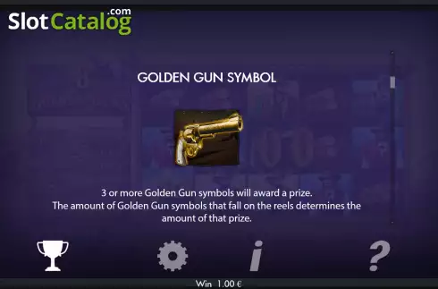 Golden Gun symbol screen. 8 Golden Guns slot