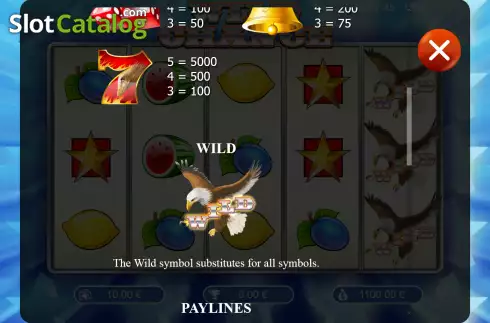 Paytable screen 2. Wild Chance slot