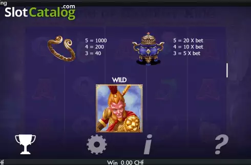 Paytable screen 3. Fortune of Monkey King slot