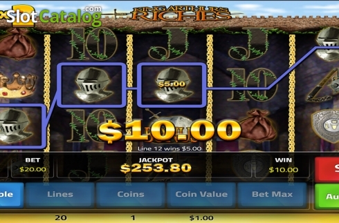 Win screen 2. King Arthurs Riches slot