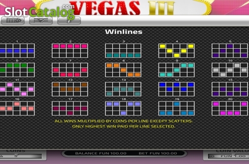 Bildschirm7. Vegas III slot