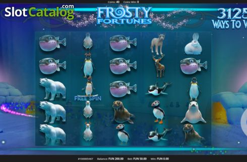 Reel Screen. Frosty Fortunes slot