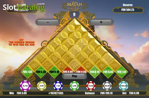 Game screen. Mayan Gold (Concept Gaming) slot