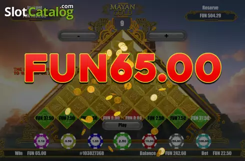 Win screen. Mayan Gold (Concept Gaming) slot