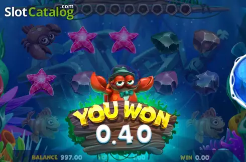 Win screen. Reef Riches slot