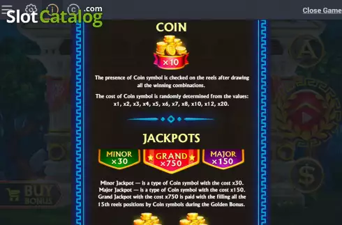 Features screen. Golden Odyssey (Connective Games) slot