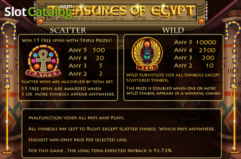 Screen2. Treasures of Egypt (Cozy) slot