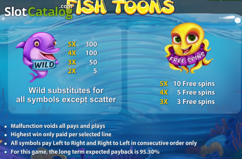 Bildschirm2. Fish Toons slot