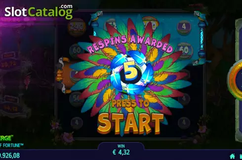 Respins Win Screen. A Flight of Fortune slot