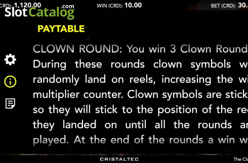Scatter screen 2. The Clown slot