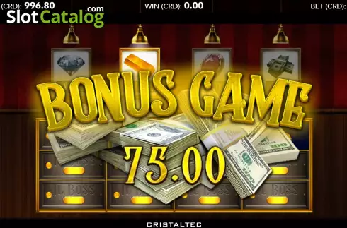 Win Bonus Game screen. Il Boss slot