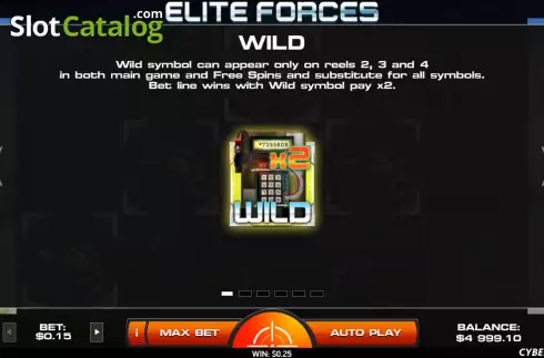Wild screen. Elite Forces slot