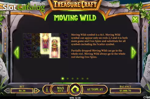 Moving Wild screen. Treasure Craft slot