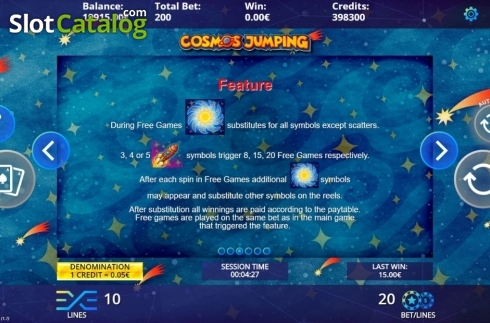 Features. Cosmos Jumping slot