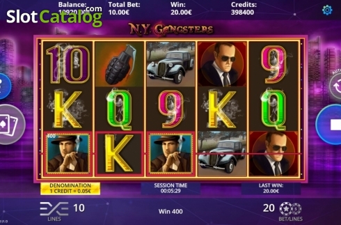 Win Screen. N.Y. Gangsters slot