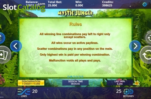 Game Rules. Mystic Jungle slot