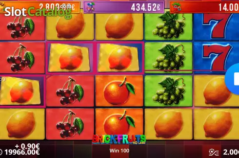 Win Screen. Brick Fruits 40 Lines slot