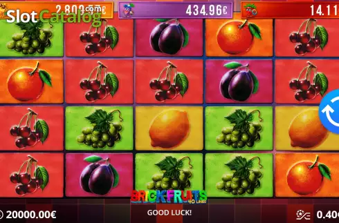 Reel Screen. Brick Fruits 40 Lines slot