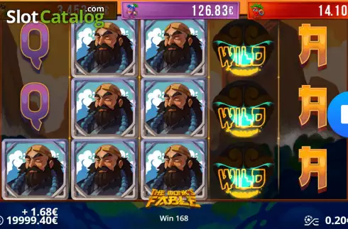 Win screen. The Monks Fable slot