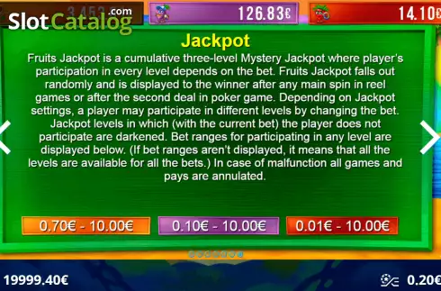 Jackpot screen. The Monks Fable slot