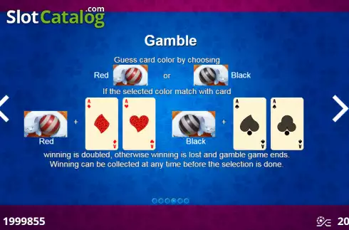 Gamble feature screen. Chica Gato slot