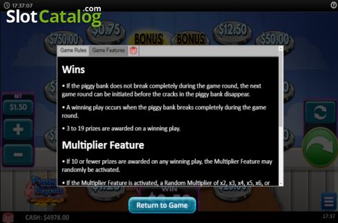 Game rules 2. Piggy Payouts Bank Buster slot