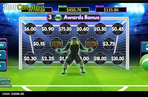 Game screen. Winning Kick LuckyTap slot