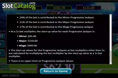 Progressive jackpot screen 2. Winning Kick LuckyTap slot