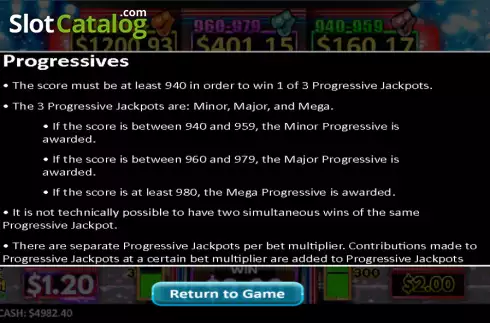 Progressive Jacpots screen. Prize Punch LuckyTap slot