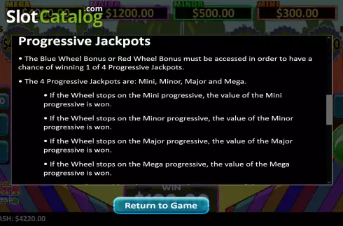 Progressive Jackpots screen. Super Piñata: LuckyTap slot