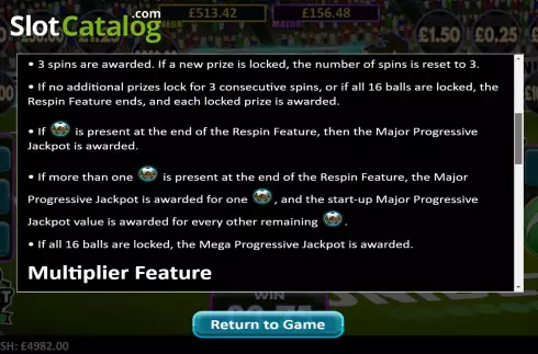 Game Rules screen 2. Unibet Lucky Tap slot