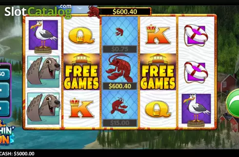 Game screen. Fishin Fun (Design Works Gaming) slot