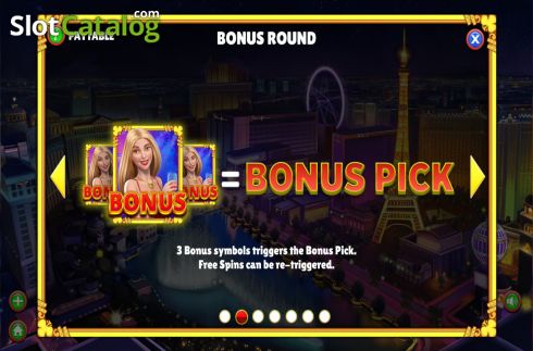 Bonus Round screen. Winning Vegas slot