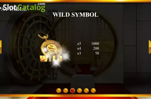 Wild symbol screen. The Bank Heist slot