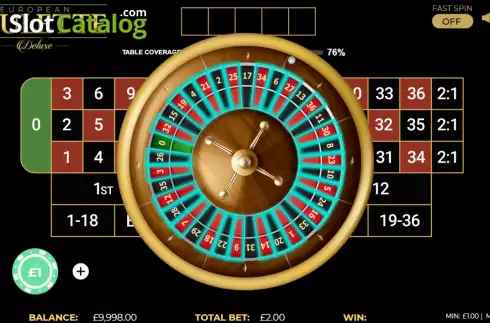Game Screen 2. European Roulette Deluxe (Dragon Gaming) slot