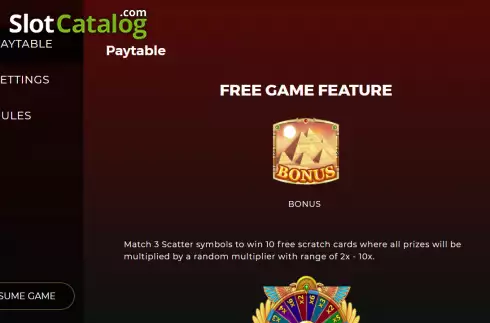 Free Games screen. Play With Cleo Scratchcard slot