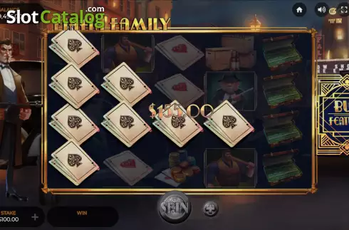 Win screen. Mafia Family slot