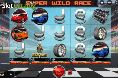Game screen. Super Wild Race slot