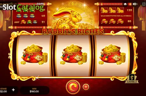 Win screen 2. Rabbit's Riches slot