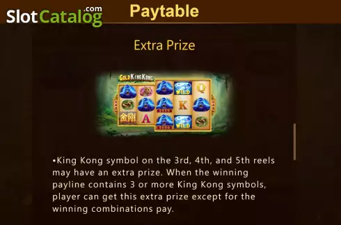 Game Features screen 3. Gold King Kong slot
