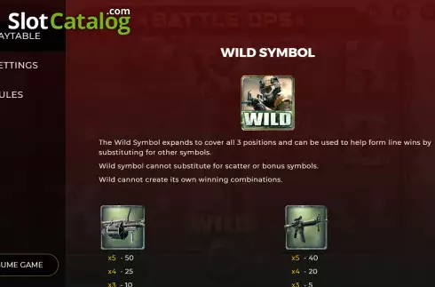 Wild screen. Battle Ops slot