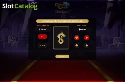 Risk Game screen. Gems Gala Spin and Lock slot