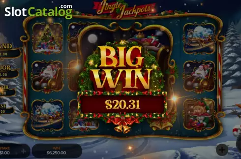 Win screen. Jingle Jackpots slot